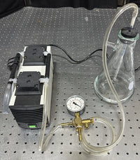 KNF UN816 Diaphragm Vacuum Pump Filtration System w/ Flask Gauge