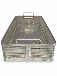 Stainless Steel Perforated Instrument Basket Tray 21 x 11 x 3.5w Handles