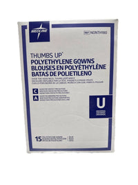 Medline Thumbs Up Polyethylene Gowns NONTH180 – Universal Blue – Box of 15