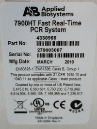 Applied Biosystems ABI 7900 HT Fast Real Time PCR System