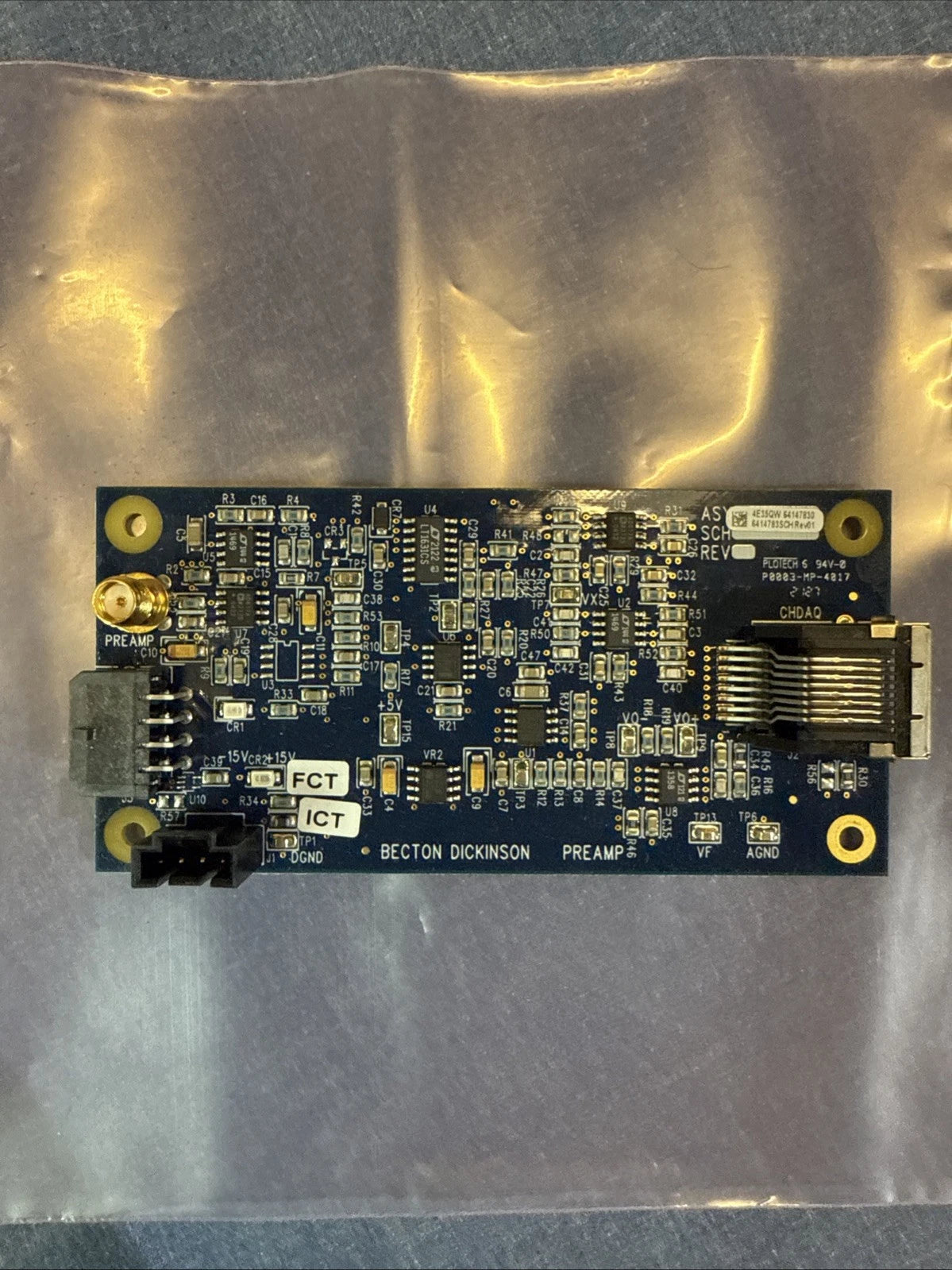 Becton-Dickinson PREAMP PCB Board 6414783SCH REV: 1 for BD Biosciences