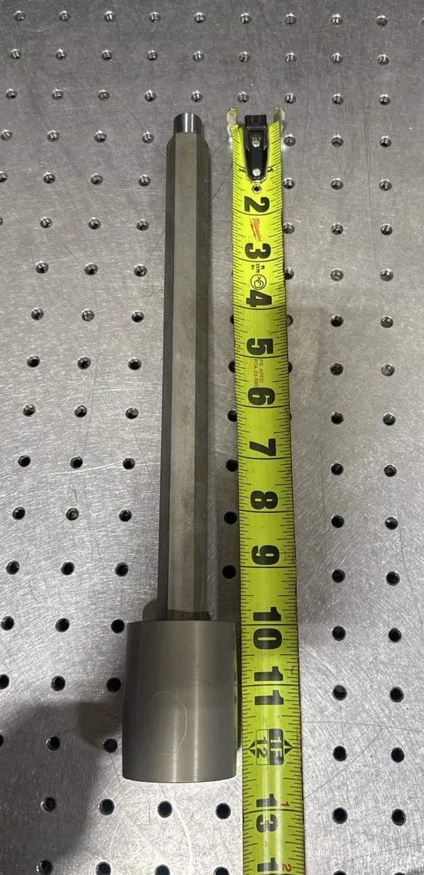 Industrial Steel Conveyor Roller w/Hex Shaft & Threaded End Bearing Roller ~12”