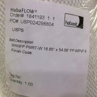 NEW HABASIT HABAFLOW WHITE CONVEYOR BELT 16.85" x 54.56" FP W/PVF-6.