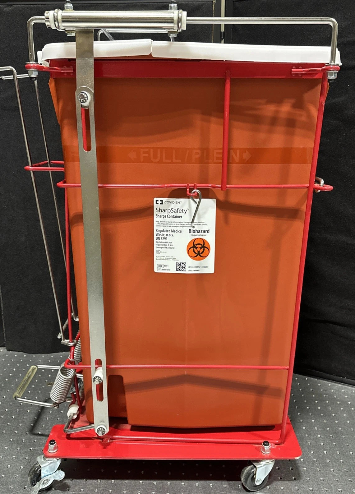 Covidien Foot Pedal Cart With 18 Gallon Container Ref 8991