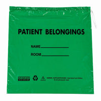 MediChoice PC7202C1 Patient Belongings Bags 20x20 Green Drawstring 250/Case