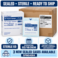 MediChoice SPNG4004 All-Purpose Sponges 4x4 6-Ply Sterile Case of 300