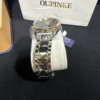 Oupinke BlackSkeleton Tourbillon Luminous Formal Automatic Mechanical Wristwatch