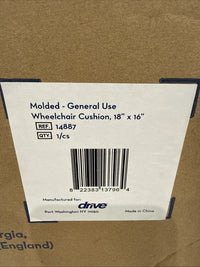 Wheelchair Cushion 16x18 Drive Medical 14887 Molded Foam General Use Black