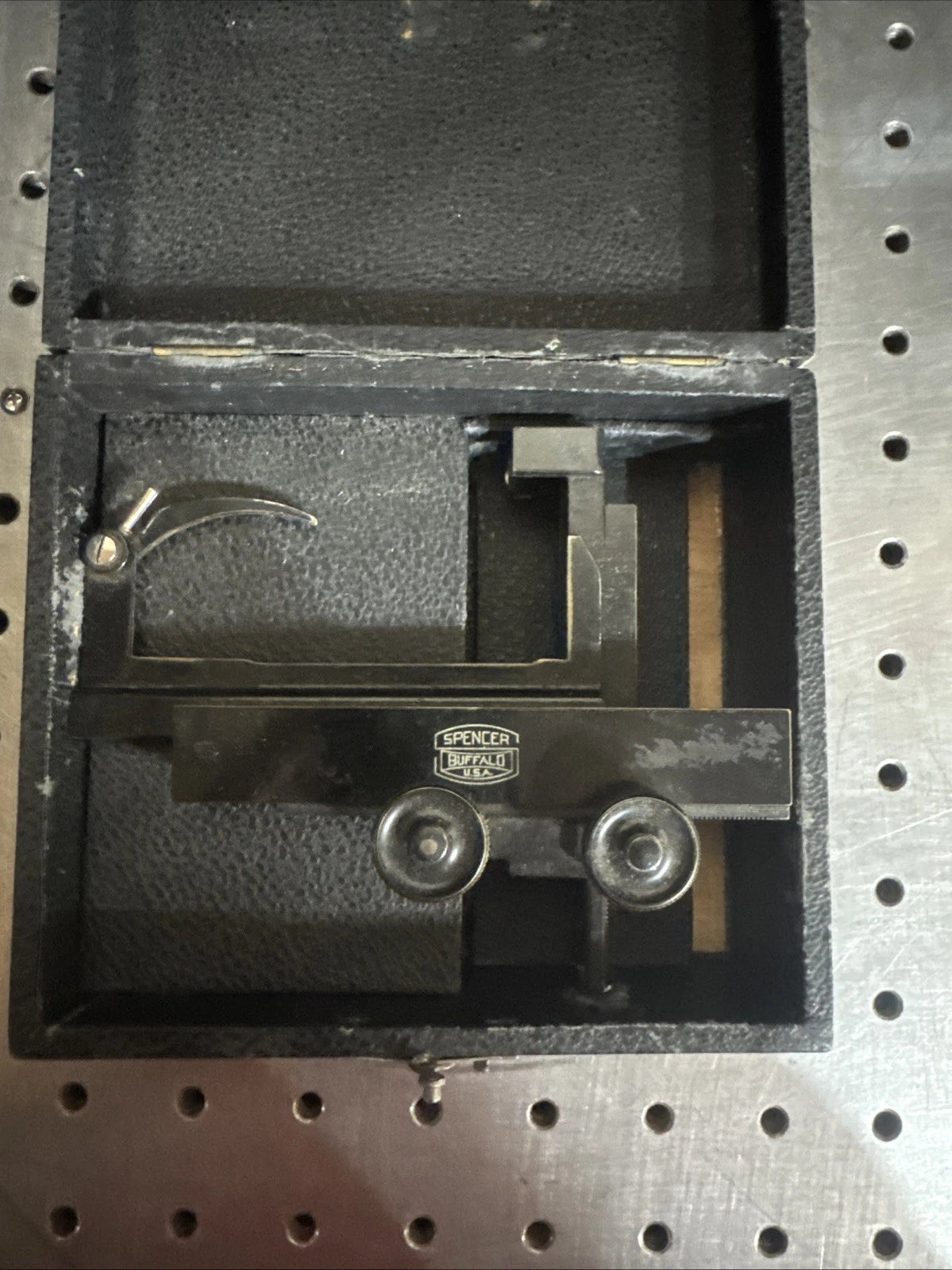 ANTIQUE XY CLIPS STAGE SPENCER AO MICROSCOPE PART AS PICTURED H9-A-37