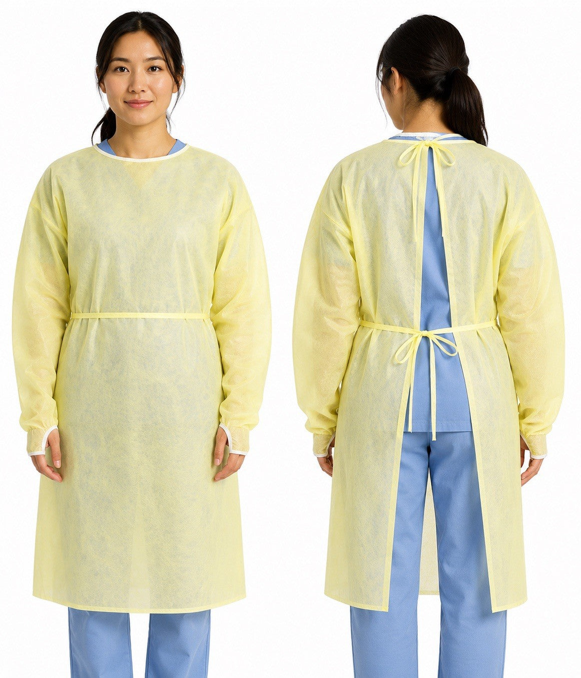 Halyard 48415 Tri-Layer AAMI 2 Isolation Gown XXL Yellow 100/Case Thumb Hook