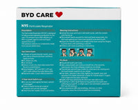 BYD Care DE2322 N95 Particulate Respirator NIOSH Foldable Teal 48 Boxes 960 ct