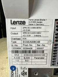 Lenze ECSEA008C4B Achsmodul IMac = 8.0A Servo Drive #2