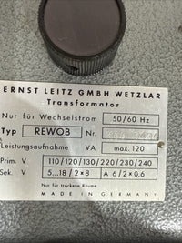 Ernst Leitz Gmbh Wetzlar Transformator Type REWOB 50/60 Hz Max 120 VA