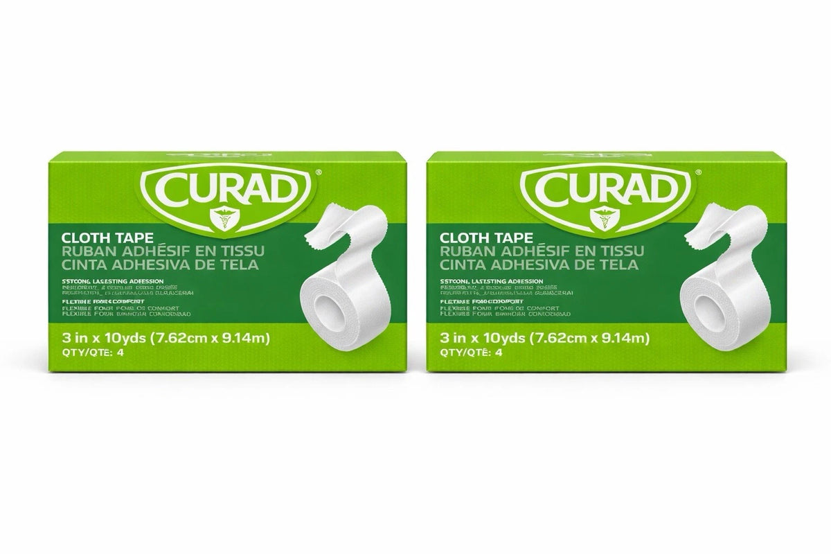 Curad Cloth Adhesive Tape 3” x 10 Yds – 2 Boxes (8 Rolls) NON270103