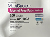 MediChoice Alcohol Prep Pads Medium Sterile 200ct