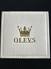 Olevs Mens Luxury Watch Moon Phase, Silver Band, Blue Dial