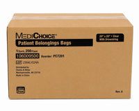 MediChoice PC7201 Patient Belongings Bags 20x20 Clear Drawstring 250/Case