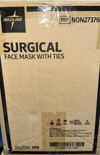 Medline Face Mask with Ties, REF NON27376, Qty 300 per case