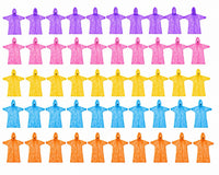 Rain Ponchos Lot of 50 Adult Disposable w/ Hood & Sleeves Assorted Colors Bulk