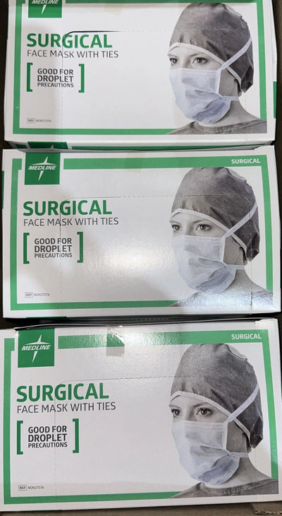 Medline Face Mask with Ties, REF NON27376, Qty 300 per case