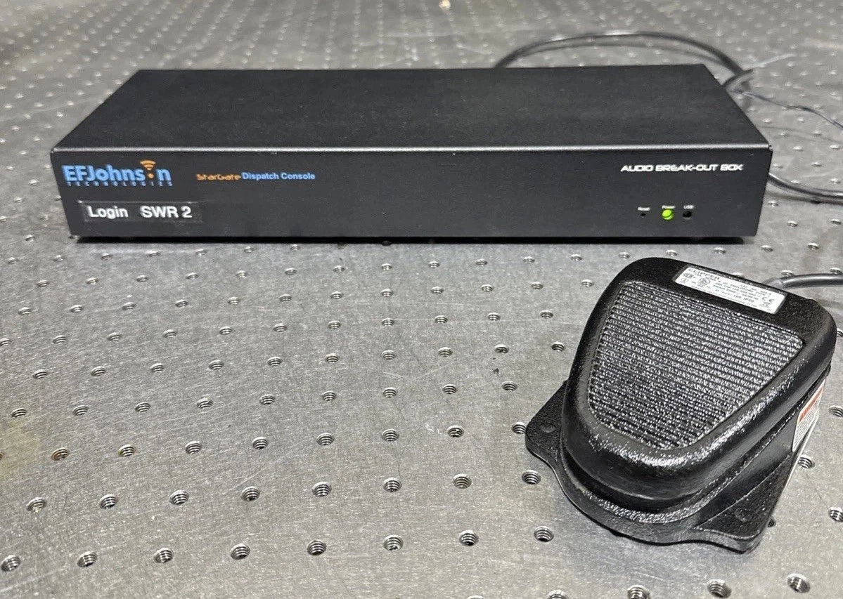 EF Johnson Stargate Dispatch Console Audio Break-Out Box With Foot Pedal