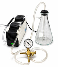 KNF UN816 Diaphragm Vacuum Pump Filtration System w/ Flask Gauge