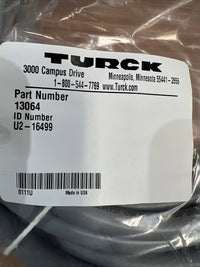 NEW TURCK 13064 CABLE ID NUMBER U2-16499 IN SEALED PLASTIC W4056 INDUCT MP U500