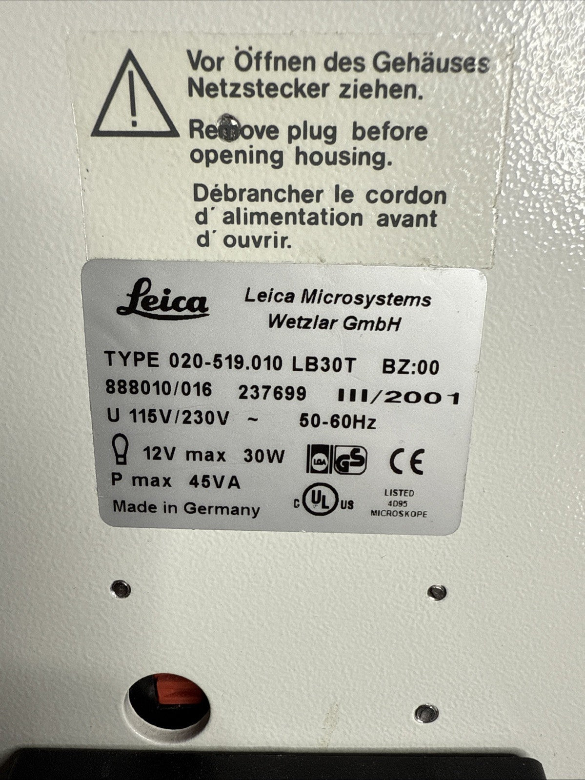 Leica Microscope DMLB Stand - Type 020-519.010 LB30T