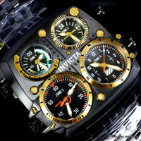 OLEVS 6617 Mens Automatic Skeleton Watch Moon Phase Green Dial Two-Tone Steel