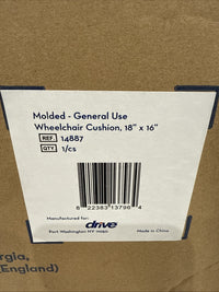 Wheelchair Cushion 16x18 Drive Medical 14887 Molded Foam General Use Black