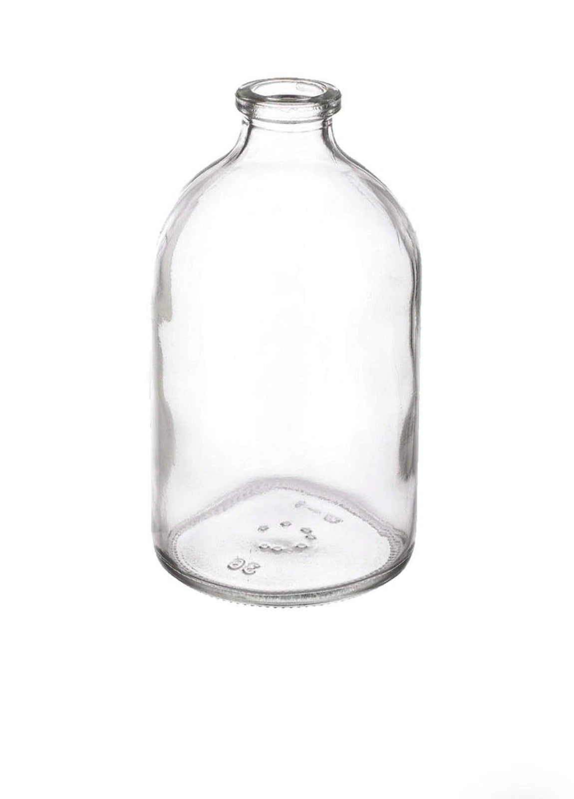 100ml Molded Clear Glass Serum Vials 20mm Crimp Top (56 round bottles)