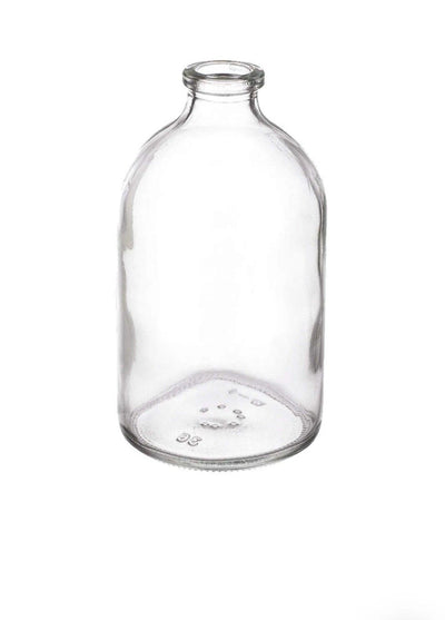 100ml Molded Clear Glass Serum Vials 20mm Crimp Top (56 round bottles)