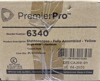 PremierPro 6340 Single Head Aluminum Stethoscope Yellow Case of 25