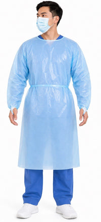 Halyard 69316 Film Gown XL Blue Thumb Hooks Non-Sterile 60/Case