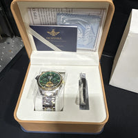 Oupinke GreenSkeleton Tourbillon Luminous Formal Automatic Mechanical Wristwatch