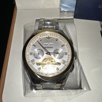 Oupinke WhiteSkeleton Tourbillon Luminous Formal Automatic Mechanical Wristwatch