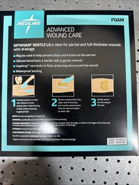 Medline Optifoam Gentle LQ Foam Sacral Dressing 9 X 9in 5/Bx MSC2399EP Exp 2025