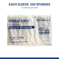 Gauze Sponges 4x8 12 Ply 1048-12-2 Case of 2000