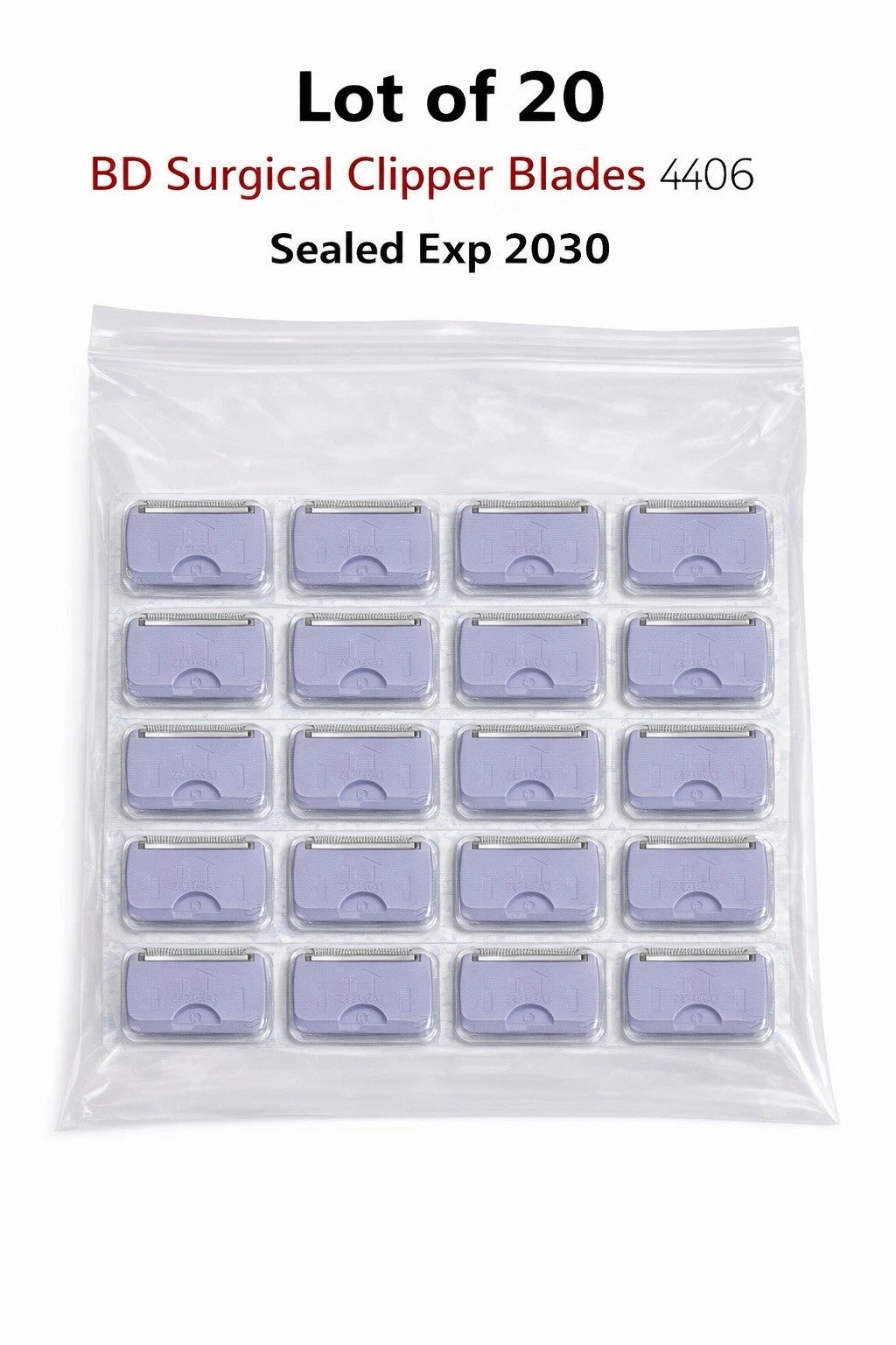 BD Clipper Blades 4406 Lot of 20 Sealed Exp 2030 New