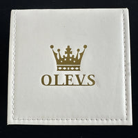 Olevs Mens Luxury Watch Moon Phase, Silver/Gold Band, Blue Dial