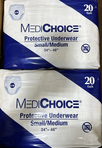 MediChoice Protective Underwear S/M 34–46 Case 80 Total Latex-Free