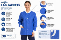 Medline Lab Jackets Small Blue Multi-Layer Knit Cuff Case of 30 NONRP600S