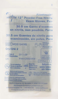 Medline AloeTouch Sterile Nitrile Exam Gloves Small 12” 50ct MDS194085