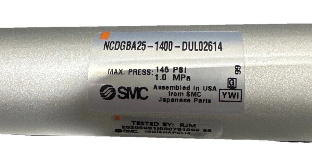 SMC NCDGBA25-1400-DUL02614 PNEUMATIC CYLINDER 145 PSI 1.0 MPa
