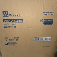 NEW 30-PACK Medical Action 16-PLY Dry Burn Dressing 36”x36”" STERILE