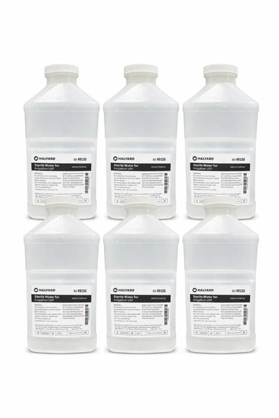 Lot Of 6 Halyard 49150 Sterile Water Irrigation 1000 mL PVC-Free and DEHP-Free