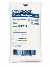 MediChoice REB3114 Elastic Bandage 4” x 5.5yd Sterile Dual Closure Case of 20