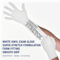 Medline FitGuard Stretch Vinyl XL Powder-Free Exam Gloves FG1504 1300 Count
