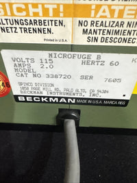 Beckman Microfuge B L1 338720 Micro Centrifuge