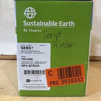 Staples Sustainable Earth Toner Cartridge Model SEB51XR